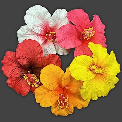 Foam Hibiscus Pick                                                         